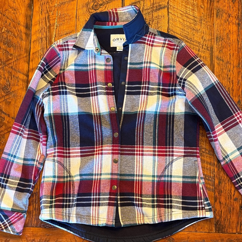 Orvis women’s flannel shirt jacket fleece lined